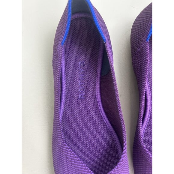 Rothy's The Flat Women's 7 Fig Purple Wine Knit Round Toe Ballet Shoes - Picture 3 of 14